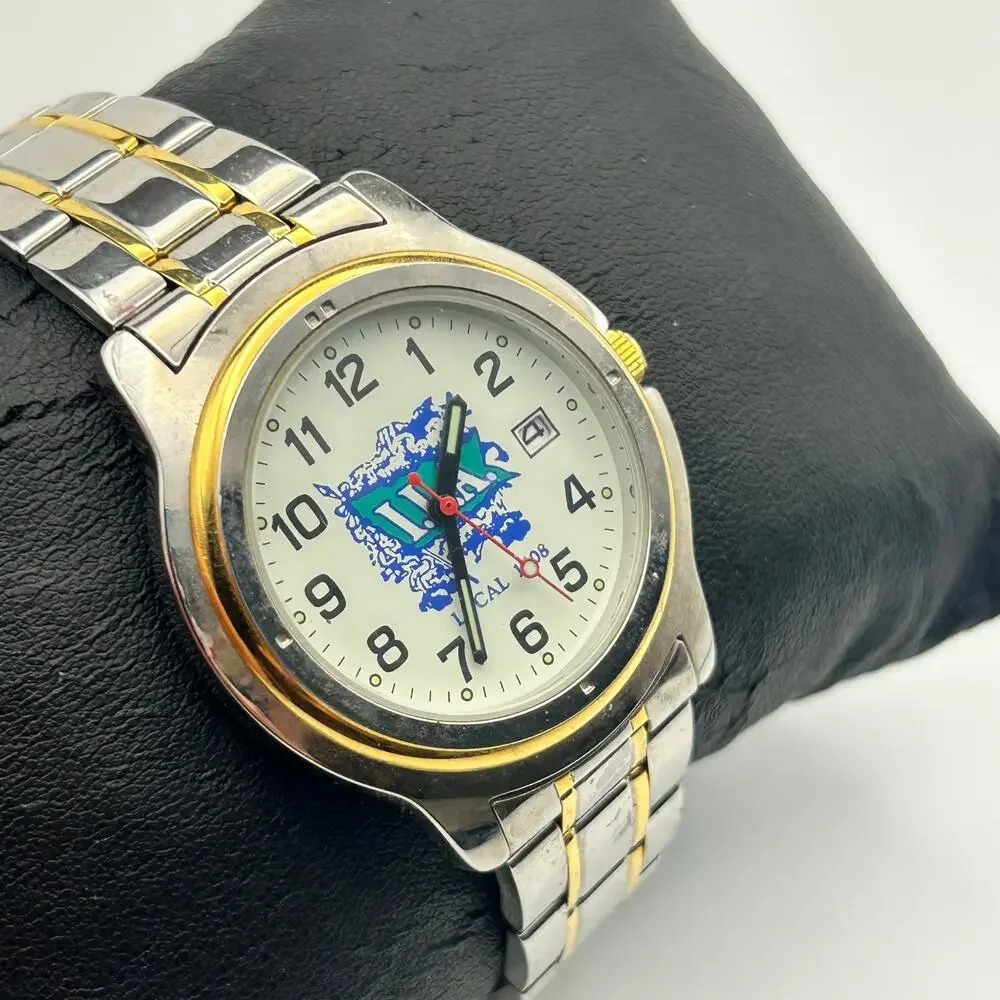 Sweda Two Tone Stainless Steel 40mm Watch with Day Display Working